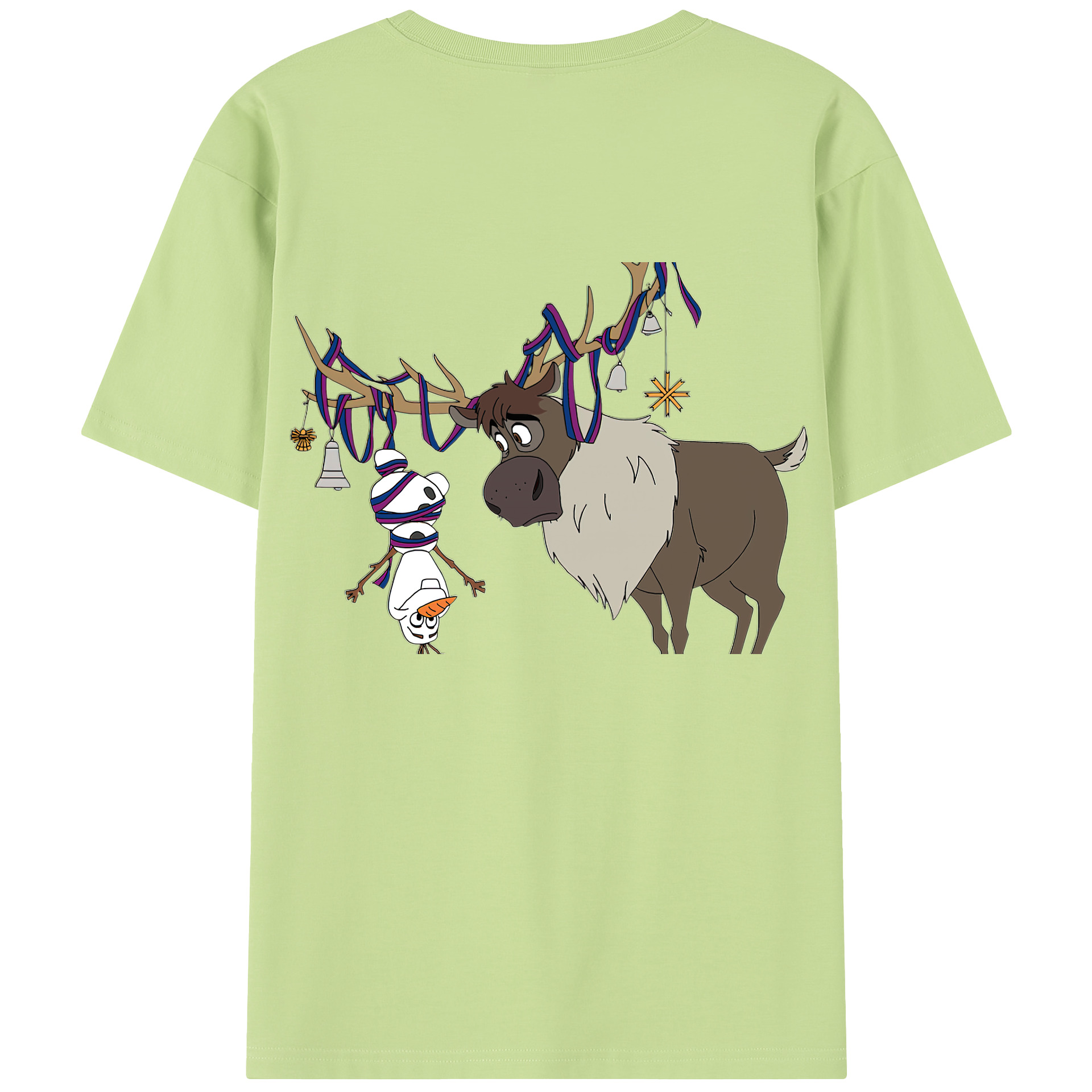 （画像用） アナと雪の女王 アンナ エルサ Frozen Anna Elsa 綿100％半袖Tシャツ（背面プリント）